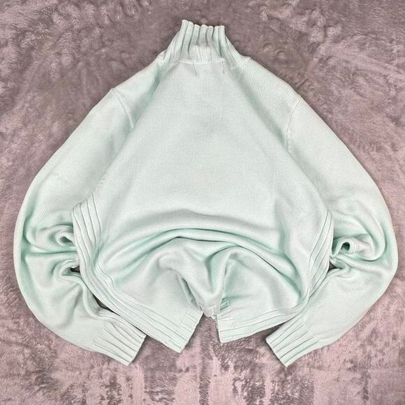 Deadstock Denim & Co. Light Green Turtleneck Knit Sweater Size Large - Picture 2 of 5